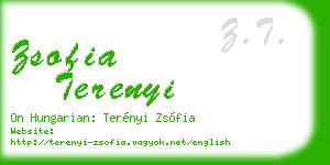 zsofia terenyi business card